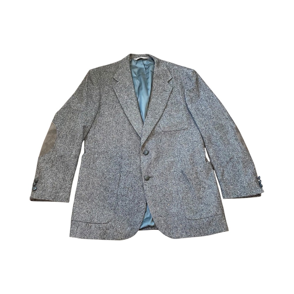 Stafford Charcoal Blazer with Suede Elbow Accents